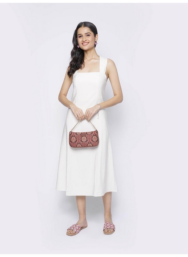 ZOUK حقيبة زوك باجيت | حقائب كروس بودي للنساء | حقائب يد نسائية | حقيبة سلاينغ أنيقة للنساء | حقيبة مسائية من جلد نباتي | للاستخدام في السفر والمكتب | محفظة ومحفظة | طباعة جودبور داماسك - Image 2