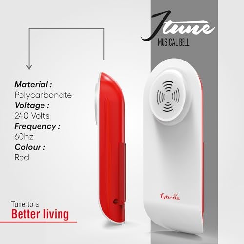 Fybros i Tune Musical Doorbell for Home with 12 Melodious Sounds-Operated with Two AA Batteries- Made in India (White Color) - Image 3