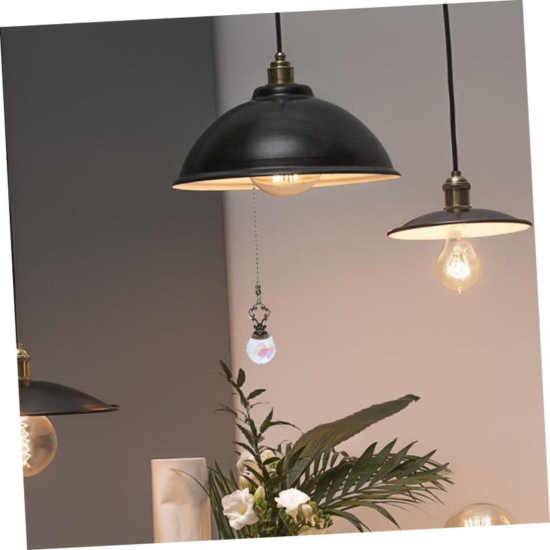 Vintage Crystal Pull Chain Antique Finish For Ceiling Fan Light Fixtures 2 Pack - Image 4
