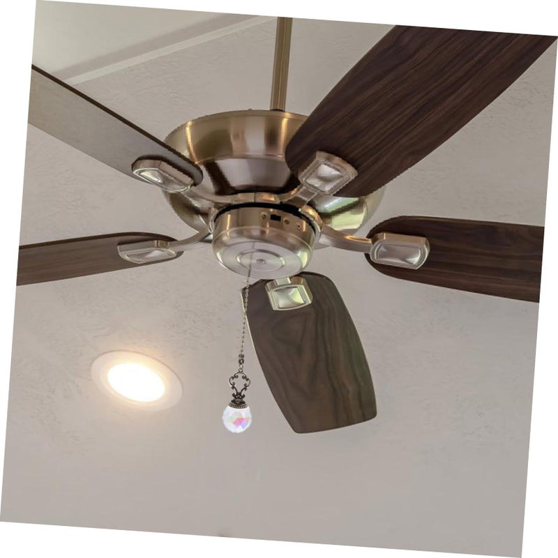 Vintage Crystal Pull Chain Antique Finish For Ceiling Fan Light Fixtures 2 Pack - Image 5