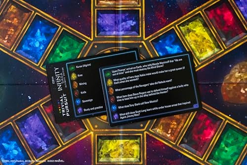 USAopoly Trivial Pursuit: Marvel Cinematic Universe Ultimate Edition | Officially Licensed | Collectible Trivia Board Game Featuring 6 Infinity Stone Location Movers, 1800 Questions, MCU Phases 1-3 - Image 5