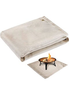 Arabest Fireproof Stove Grill Mats,39×39 Fire Pit Mat, Blanket for Wood Deck Insulation, Camping Bbq Temperature Resistant Rugs, Accessories for Outside Indoor Lawn Protection  - Image 1