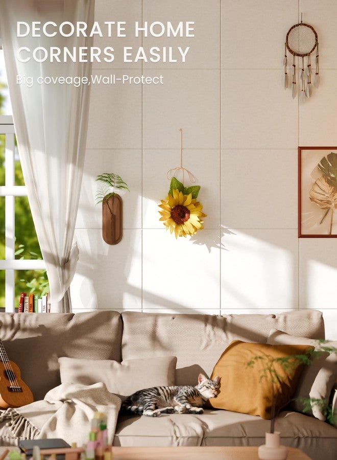 Bumusty Large Cork Board 36"x24" Alternative - 6 Pack Felt Wall Tiles with 40 Safe Removable Adhesive Tabs, 30 Pushpins, Cork Boards for Walls Pin Board Notice Board Office Decor-Milky White - Image 4