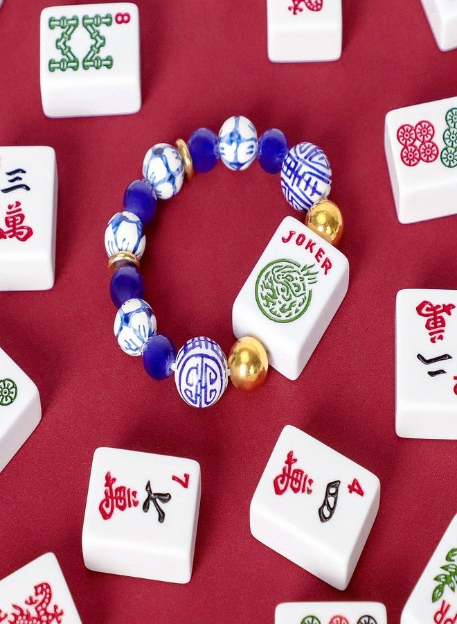 Jongyance American Mahjong Accessory (Blue) with A Joker Tile, Fits Wrist Sizes Ranging from 5.7 to 7.25 Inches - Image 5