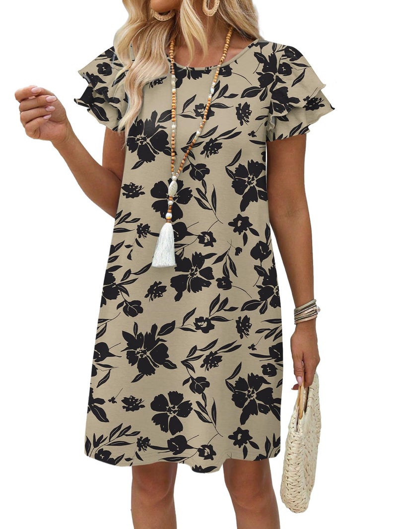 OFEEFAN Womens Dresses 2026 Spring Summer Sundresses Boho Floral Clothes Casual Elegant Classy Date Outfits Print 07 L - Image 3