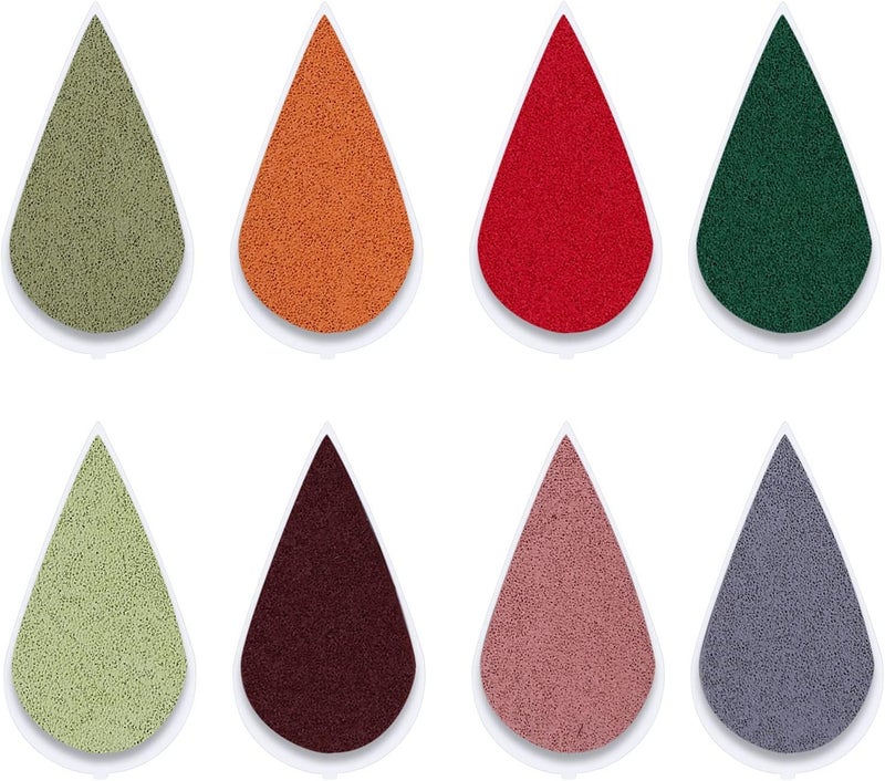 YPSelected Petal Ink Pads for Rubber Stamps Waterdrop Shaped Stamp Pads with 8 Assorted Colors (Set 1004) - Image 3