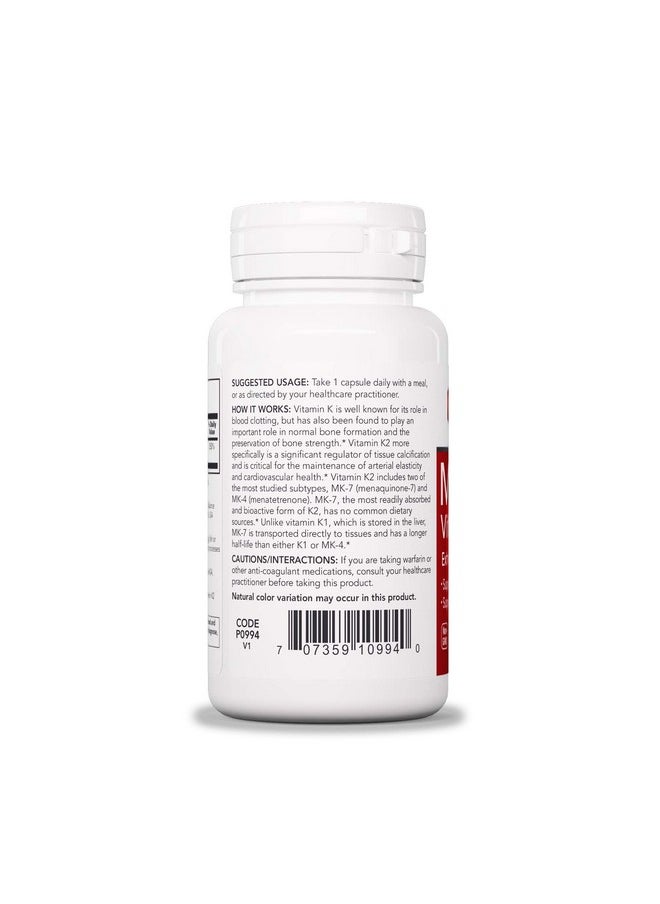 Protocol For Life Balance - Protocol Mk7 Vitamin K2 300Mcg Healthy Bone And Vascular Health 60 Veg Caps - Image 1