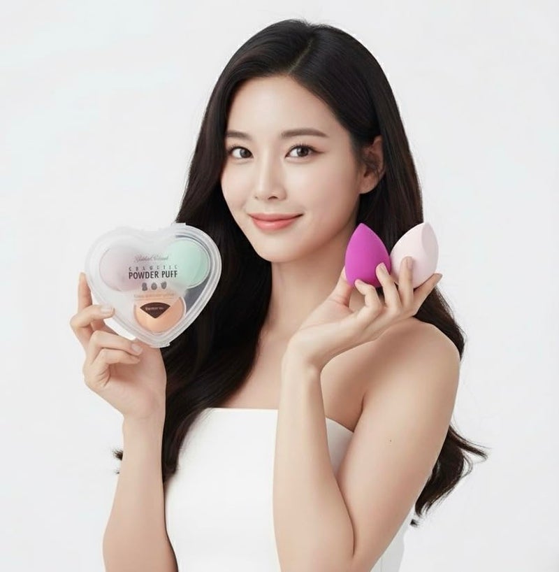 Gilded Cloud Beauty Makeup Blender Sponge Set, Soft Egg Shaped Blending Puff For Beauty Blender, Flawless Makeup for Liquid Foundation, Cream, Powder, Dry & Wet Makeup Applicator For Girls, Women (3 Pcs) - Image 1