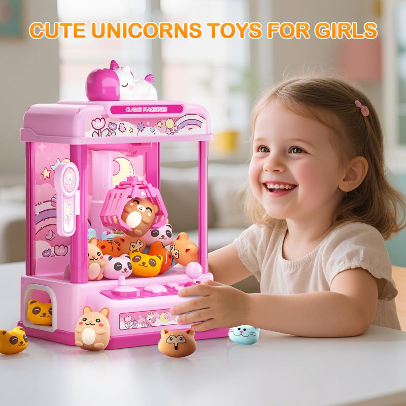 Skirfy Claws Machines for Kids Age 6+, Mini Vending Machines Girls Unicorns Toys with Sound & 20 Mini Plush Toys,Arcades Game Indoor Toy for Home Party Birthday - Image 3