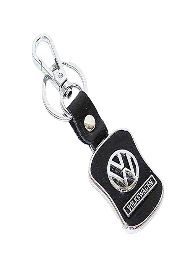 NIBEMINENT Volkswagen Logo Leather & Metal Locking Key Chain