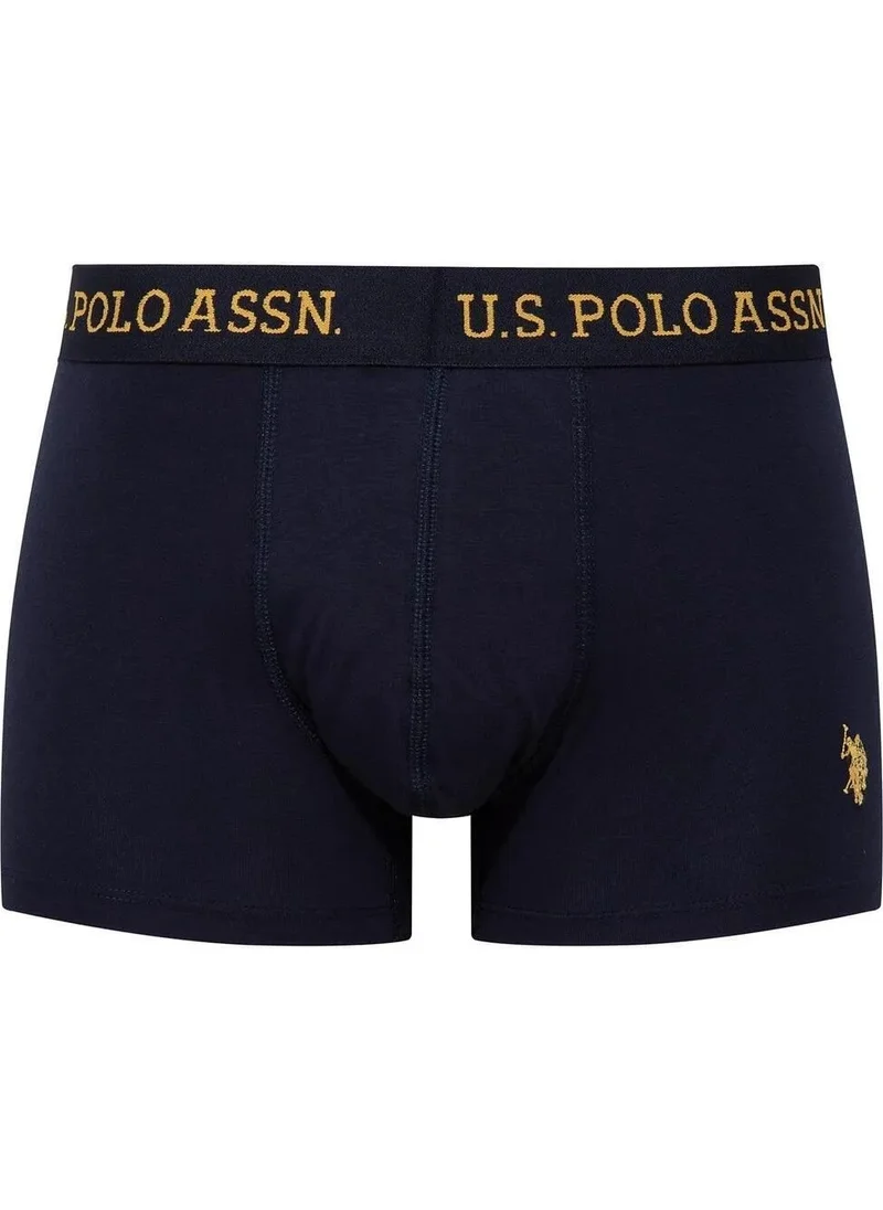 U.S. Polo Assn. BASE. Polo Assn. 80497 Men's Cotton 3-Piece Boxer-Yellow&navy blue&printed