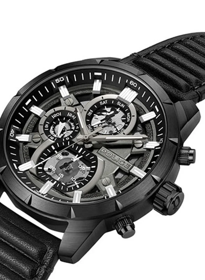 بوليس Men Chronograph Round Shape Leather Wrist Watch PEWJF0021803 - 45 Mm