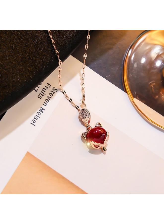 New Necklace Titanium Steel Non-fading Women's Fashion Simple Niche Design Sense Jewelry Necklace Women's All-match High Sense 
