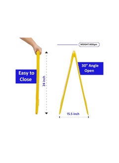 VINSTAR Caution Wet Floor Sign Board, Foldable, Sturdy Double-Sided Safety Warning Signs, Yellow Wet Floor Stand (Pack of 10)  - Image 2