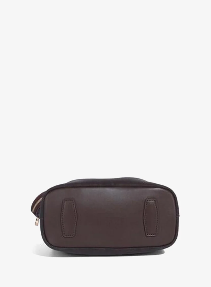 Take Two Coffee Brown Plain Crossbody Bag