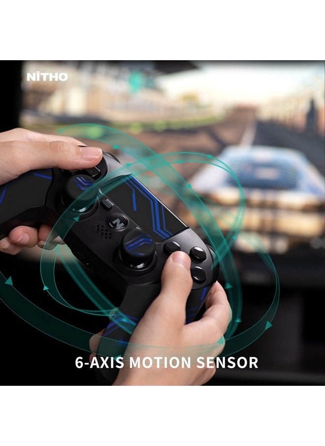 NITHO Adonis Wireless Controller For Ps4, Gaming Gamepad Joystick Compatible With Playstation 4 With Dual Vibration, 6 Axis Motion Sensors, Touchpad, Built In Speaker, 3.5 Mm Headset Jack Blue  - Image 5