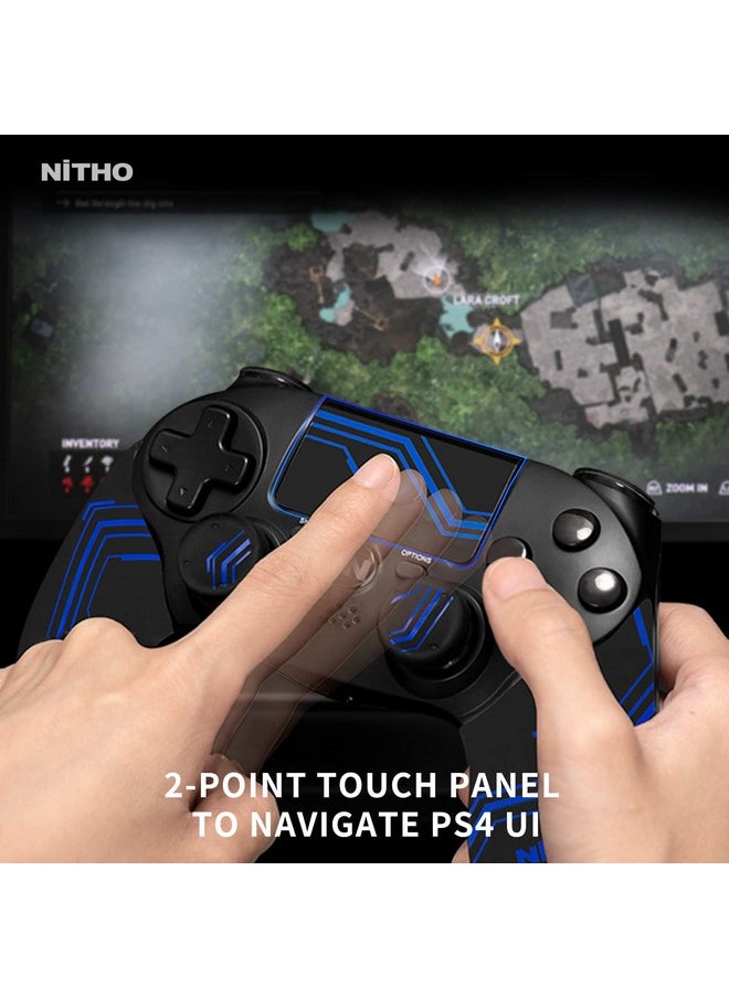 NITHO Adonis Wireless Controller For Ps4, Gaming Gamepad Joystick Compatible With Playstation 4 With Dual Vibration, 6 Axis Motion Sensors, Touchpad, Built In Speaker, 3.5 Mm Headset Jack Blue  - Image 3