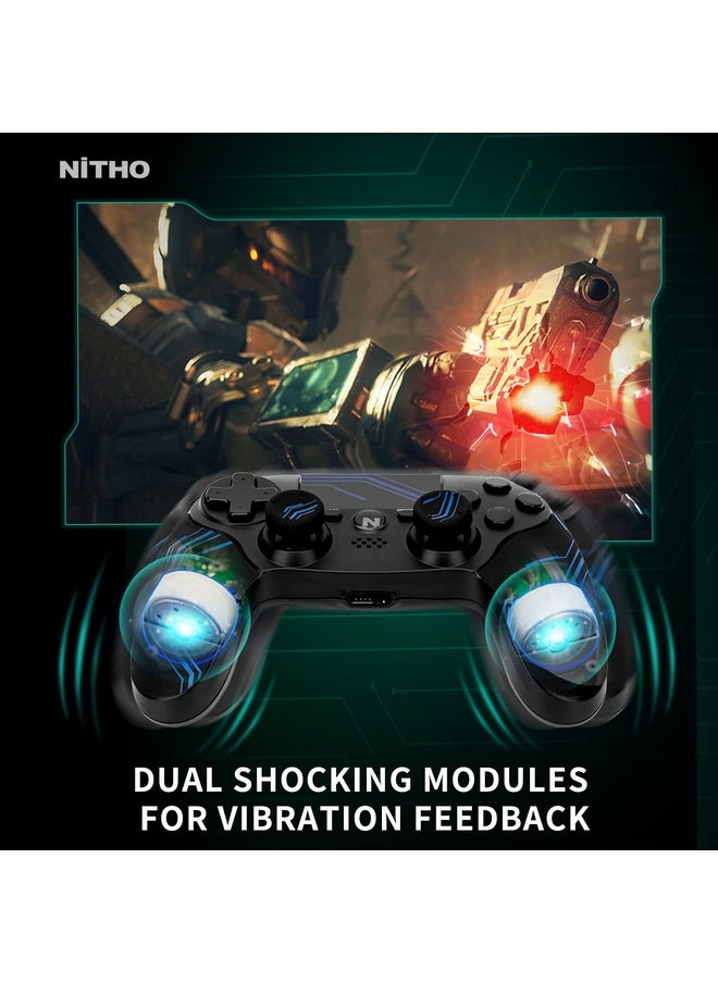 NITHO Adonis Wireless Controller For Ps4, Gaming Gamepad Joystick Compatible With Playstation 4 With Dual Vibration, 6 Axis Motion Sensors, Touchpad, Built In Speaker, 3.5 Mm Headset Jack Blue  - Image 4