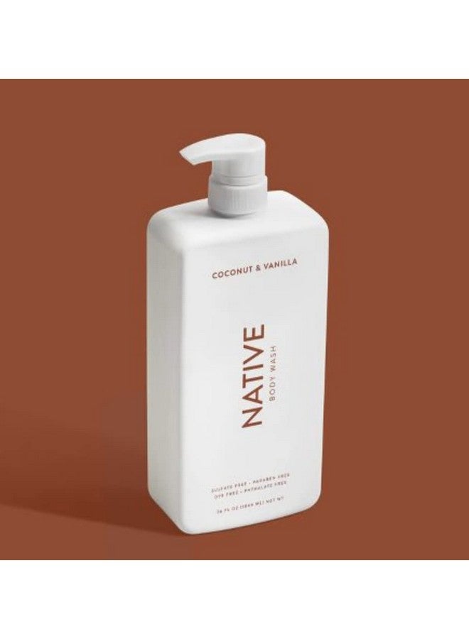 نيتيف غسول الجسم للنساء والرجال | صبغة بارابين خالية من الكبريتات مع مكونات نظيفة مشتقة طبيعيًا، مضخة زجاجة 36 أونصة، عبوتين (جوز الهند والفانيليا) 72.0 أونصة سائلة - Image 3