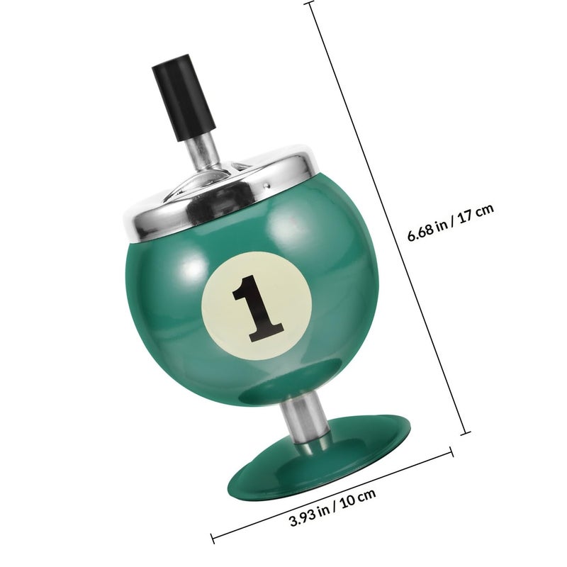 Green Windproof Metal Ashtray For Home And Outdoor Use Automatic Extinguishing Smokeless Design - Image 3