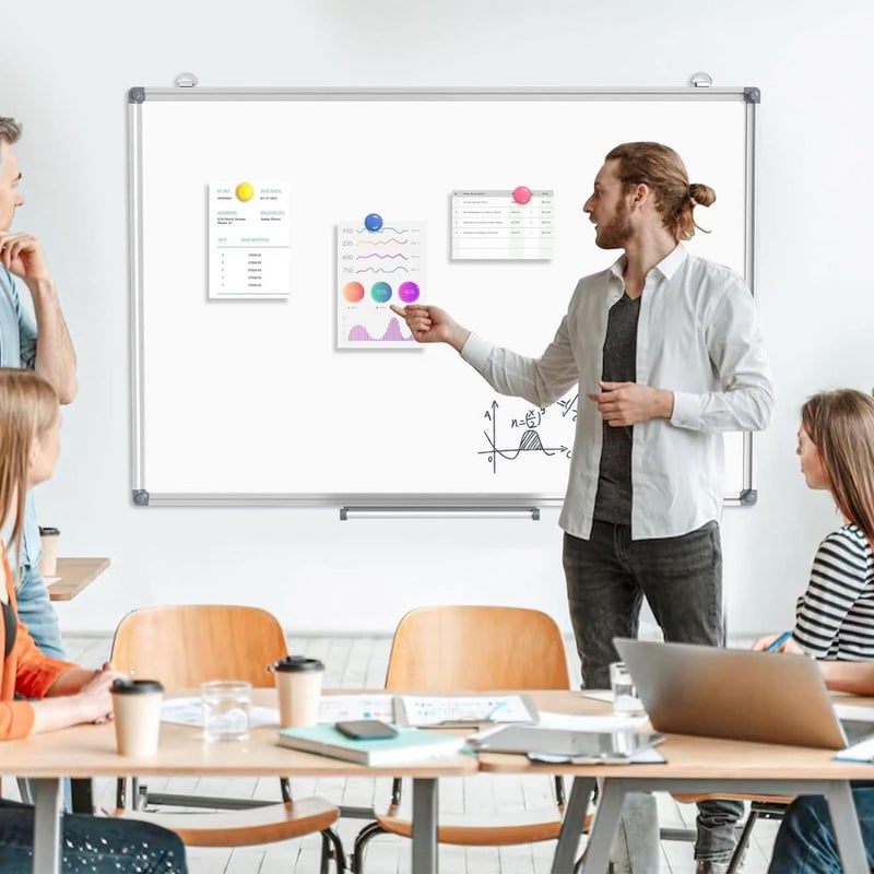 SKY-TOUCH Magnetic Whiteboard 90X120Cm, Wall Mounted White Board With Pen Tray, Mountable Dry Erase Wipe Whiteboards For Home Office School Notice Board - Image 3