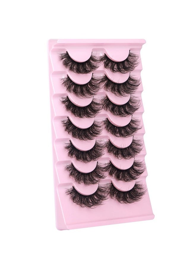 ALICROWN HAIR False Eyelashes Fluffy Lashes Mink Wispy Thick Volume Eye Lashes Curly Strip Lashes Extensions Natural Dramatic 20Mm Long 7 Pairs Fake Eyelashes Pack  - Image 4