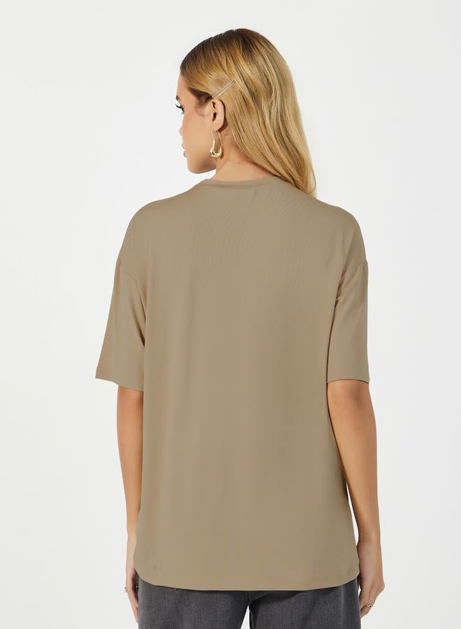 Styli Oversized Graphic Print Round Neck T-shirt - Image 5