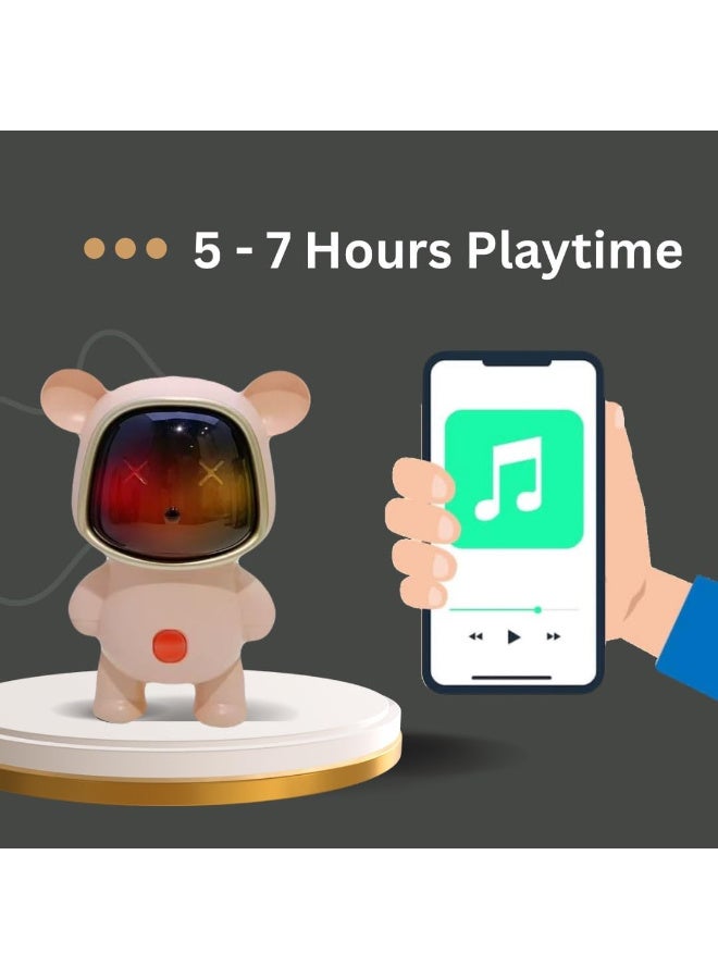 AN152 Mini Wireless Bluetooth Speaker | 5-7 Hours Playtime | Vivid RGB Lights | RGB Sound Effects | Multiple Play Modes | BTV5.3/TF Card | BTV5.3/TF/Pen Drive & Type-C Charging Port (Pink) - Image 4