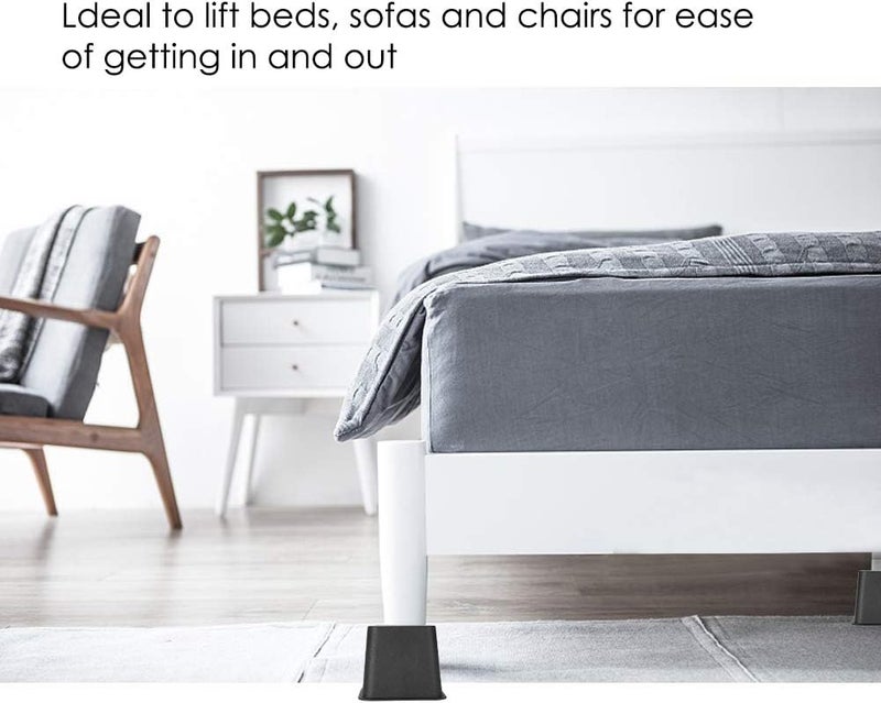 كلاراكو رافعة سرير كلاركو - رافعات أثاث قابلة للتعديل، رافعة سرير وكراسي بأقدام عريضة، 4 قطع/مجموعة، 7.4 × 3.5 بوصة - Image 2