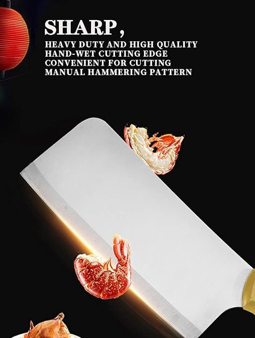 PRETOX Wooden Cleaver Knife Rafale Series Heavy Duty Stainless Steel Chopper Knife for Kitchen and Commercial Cookware Restaurant Knives Home Restaurant - Image 5