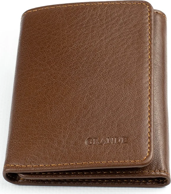 غراندي 1414 Genuine Leather Magnetic Men's Wallet (with lighter gift)