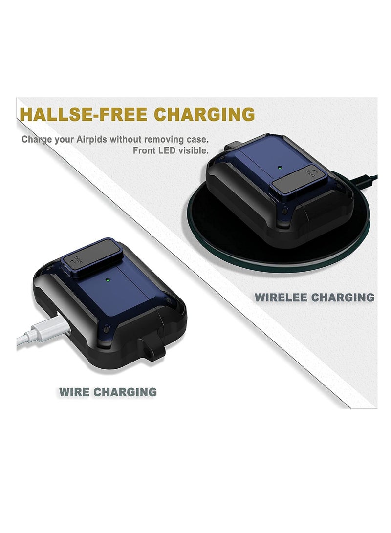 Airpods pro case cover with keychain shockproof resilient shock Absorption Secure Lock designed compatible airpod pro case wireless charging for men women - Image 3