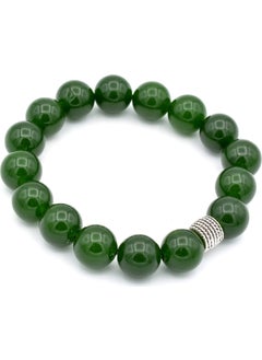 Genuine Natural Jade Stone Bracelet Green Color Natural Stone 004