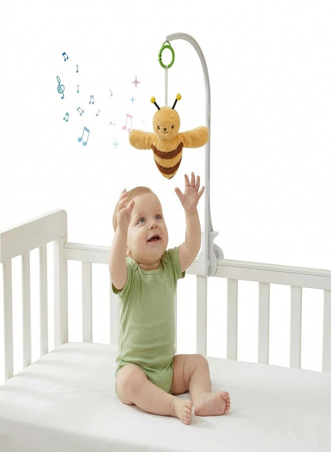 RSN Infants Baby Toys, Flapping Wings Bee/Birds Toy with Music, Baby Crib Hanging Toy with Clamp, Mini Plush Play Pen Car Seat Soothing Sensory Toys for Toddler Babies 0-3,6,12,18,36 Months (Yellow Bee) - Image 1