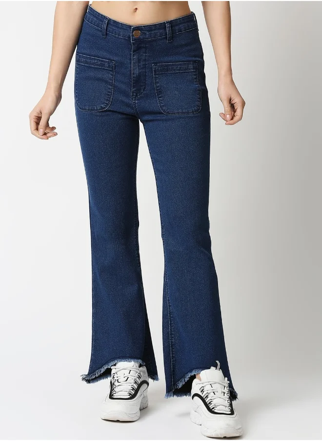 HIGH STAR Women Blue Bootcut High-Rise Jeans