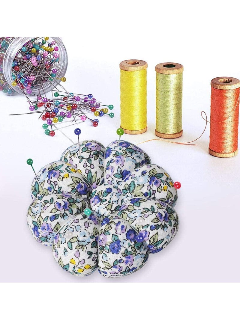 SYOSI Wrist Pin Cushions Sewing Needle Cushion Holder Band Wearable Pincushions Pincushion with Elastic for Pins for Quilting or DIY Crafts (Purple Flower) - Image 3