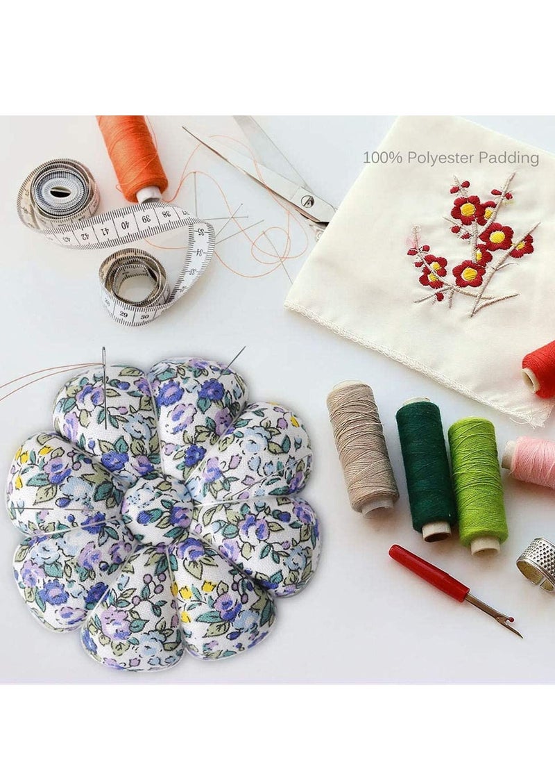 SYOSI Wrist Pin Cushions Sewing Needle Cushion Holder Band Wearable Pincushions Pincushion with Elastic for Pins for Quilting or DIY Crafts (Purple Flower) - Image 2