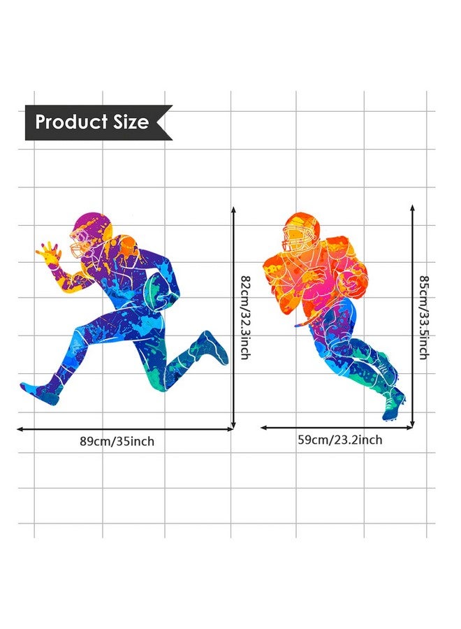 WOYINIS Removable Football Player Wall Decal Sports Player Silhouette Wall Stickers Peel & Stick Rugby Sport Wall Decor Stickers for Living Room Playroom Boys Teens Bedroom Wall Decor - Image 3