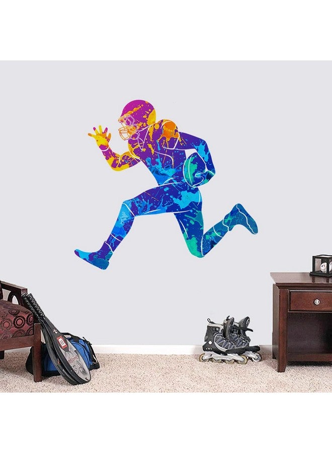 WOYINIS Removable Football Player Wall Decal Sports Player Silhouette Wall Stickers Peel & Stick Rugby Sport Wall Decor Stickers for Living Room Playroom Boys Teens Bedroom Wall Decor - Image 5