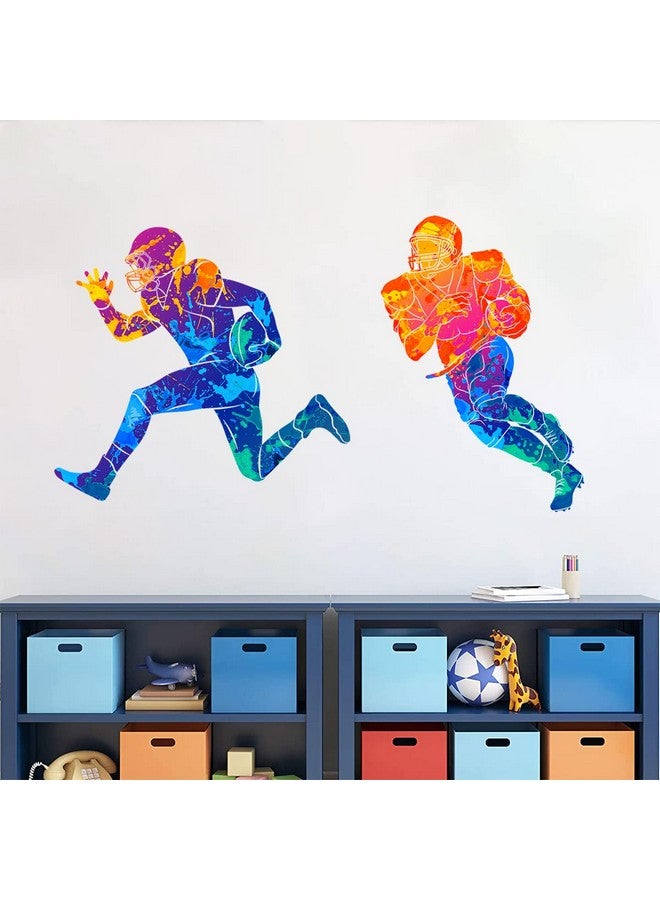 WOYINIS Removable Football Player Wall Decal Sports Player Silhouette Wall Stickers Peel & Stick Rugby Sport Wall Decor Stickers for Living Room Playroom Boys Teens Bedroom Wall Decor - Image 1