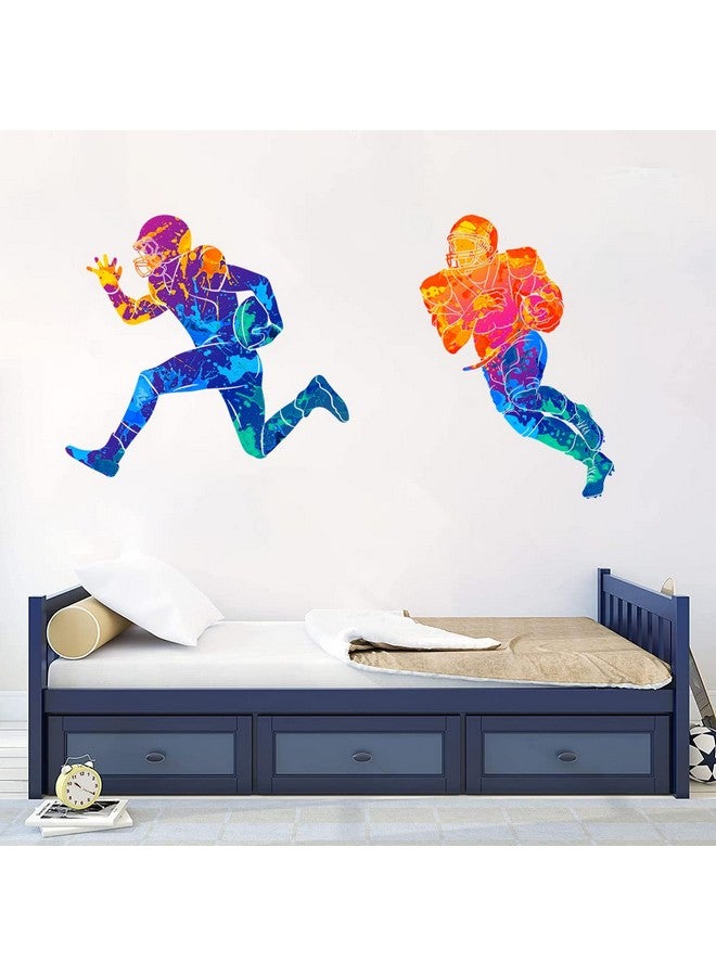 WOYINIS Removable Football Player Wall Decal Sports Player Silhouette Wall Stickers Peel & Stick Rugby Sport Wall Decor Stickers for Living Room Playroom Boys Teens Bedroom Wall Decor - Image 4