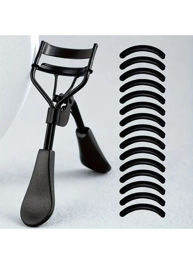 Professional Eyelash Curler Stainless Steel Silvery 1 15 Pads Enhances Volume No Damage - Image 4