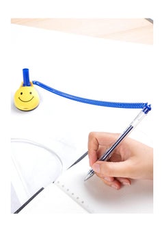 Deli 1-Piece Reception Counter Pen With Chain And Adhesive Smiley Base Blue Ink  - Image 4