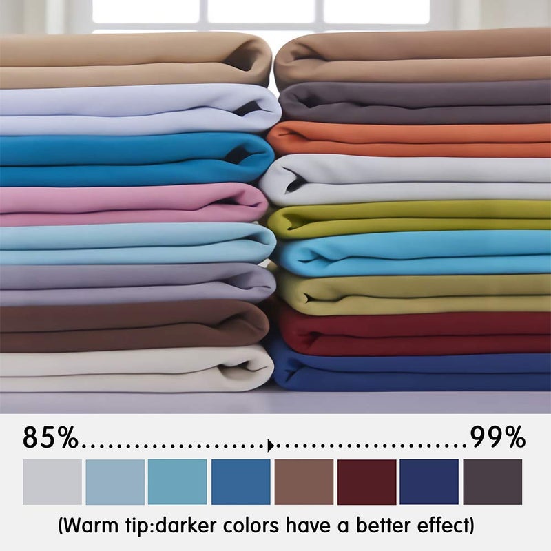 Yakamok Light Beige Curtains for Bedroom,Thermal Insulated Room Darkening Drapes for Living Room(52Wx96L, Light Beige, 2 Panels) - Image 3