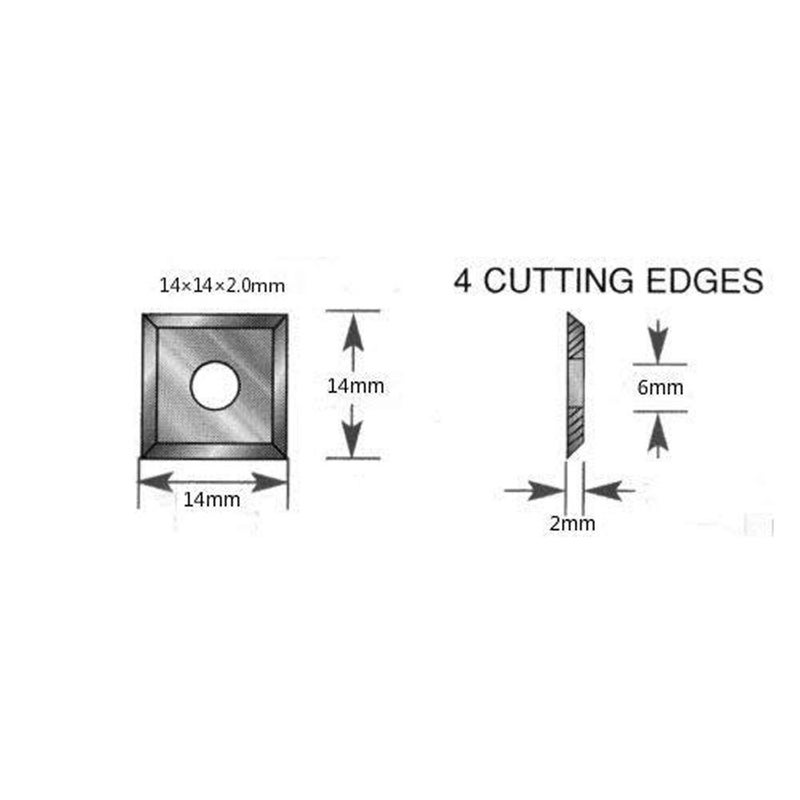 OSCARBIDE 14mm Square Carbide Inserts, 14x14x2.0mm, JT Carbide Cutters for Spiral/Helical Planer Heads/Wood Turning Tool,10 Pieces - Image 2