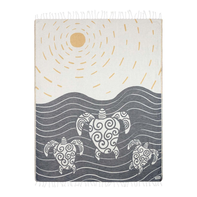 Sand Cloud Turkish Beach Towel - Sand Free - 100% Organic Turkish Cotton Yarn - Quick Dry Towel for Beach, Picnic Blanket or Throw - As Seen on Shark Tank - Sunset Swim - Image 1