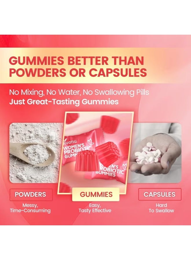 عش الآن Women’s Probiotic Gummies – Vaginal pH  Odor Balance, Yeast  Flora Support, with Cranberry  Vitamin C, 60 Count - Image 5