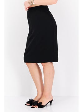 Kasper  Women Plain Midi Skirt, Black  - Image 2