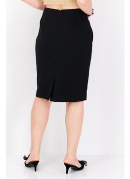Kasper  Women Plain Midi Skirt, Black  - Image 4