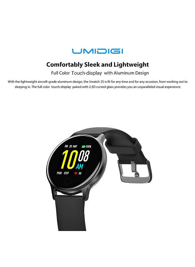 UWATCH 2S Smart Watch 1.3inch Color TFT LCD 240*240 Touch-display BT5.0 Fitness Pedometer Calorie Smart Timer Heart Rate Monitor Sleep Monitoring Stopwatch